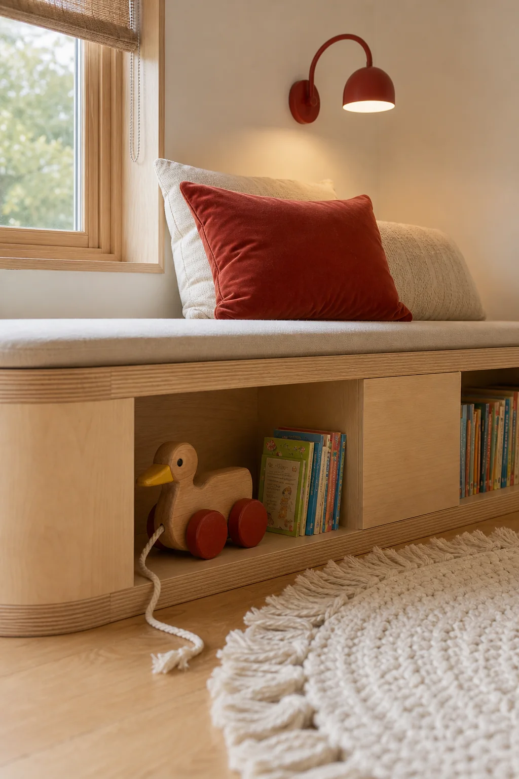 Softening the Accent Color in the finished nursery reading corner