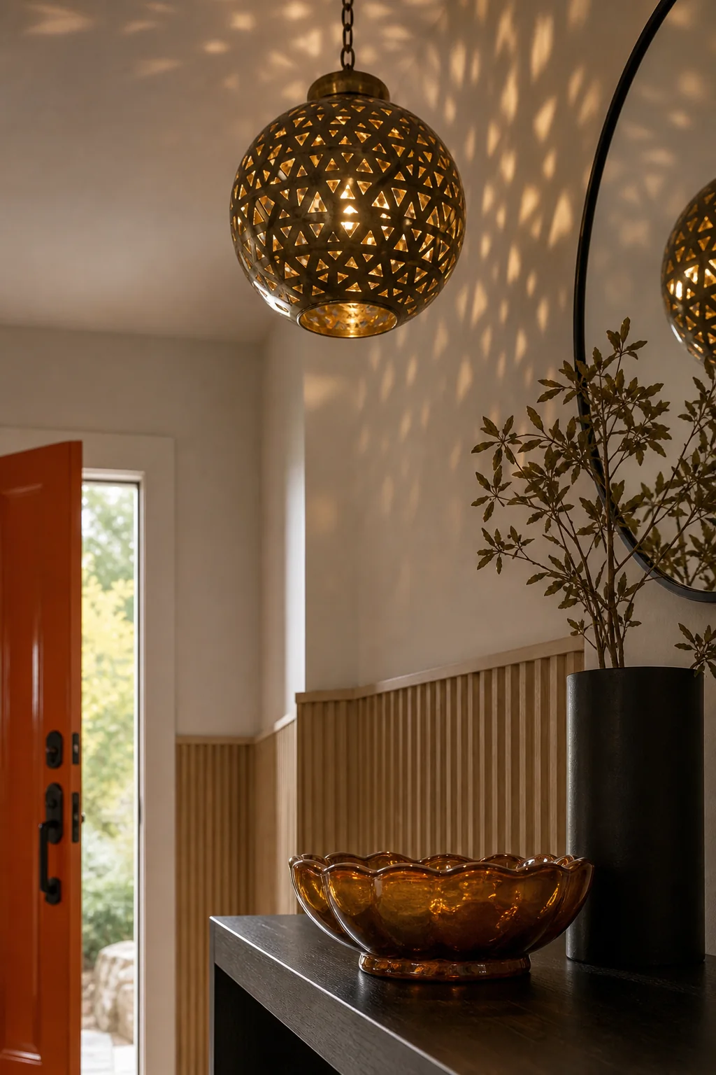Translating tactile glazes into functional decor in the finished entryway