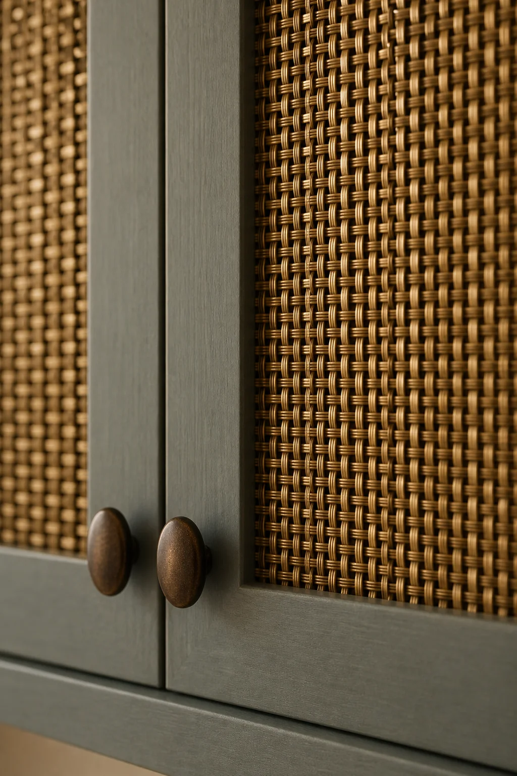 Framing the Woven Brass Mesh in the finished baking station