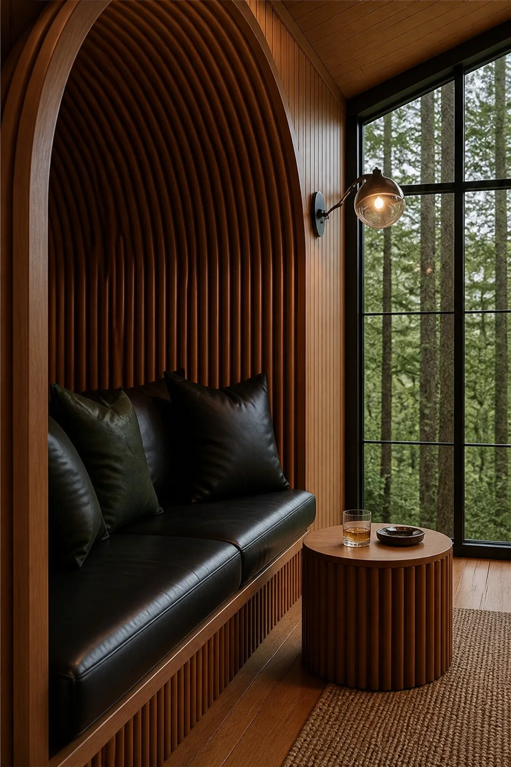 Establishing the observation axis in the finished treehouse lounge
