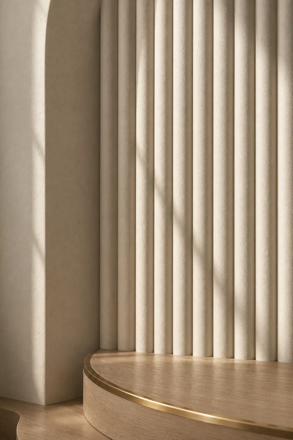 Catching the light in the finished meditation corner