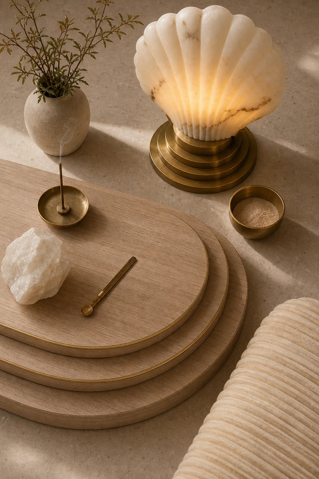 Stepped geometry for focus in the finished meditation corner