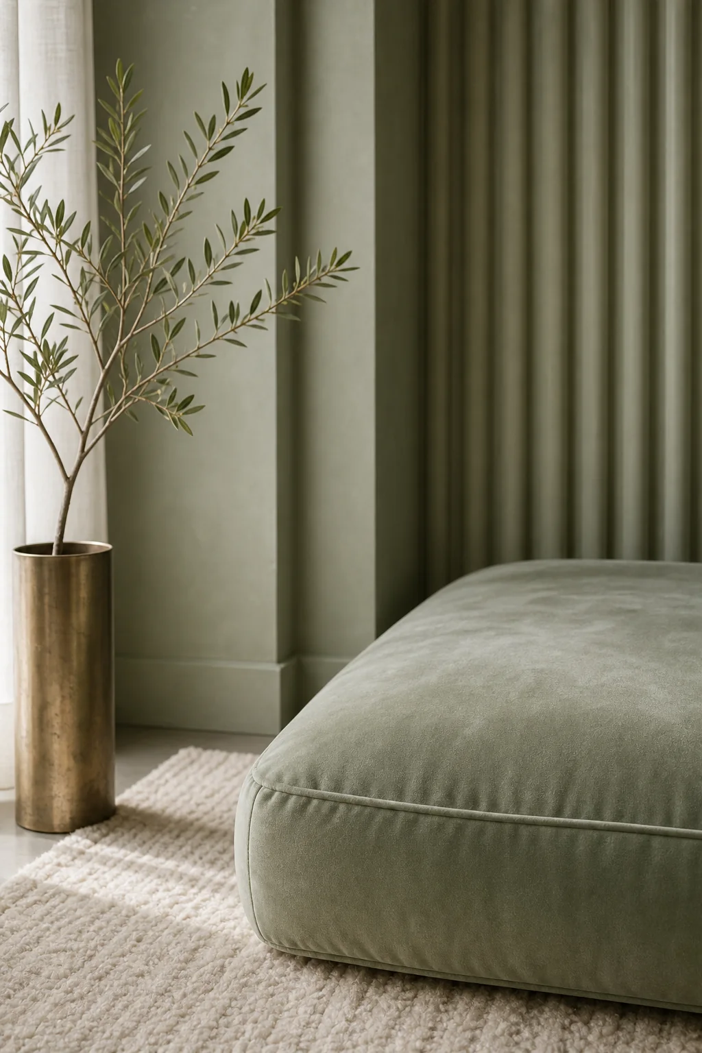 Bathing the Nook in Milky Celadon in the finished meditation nook