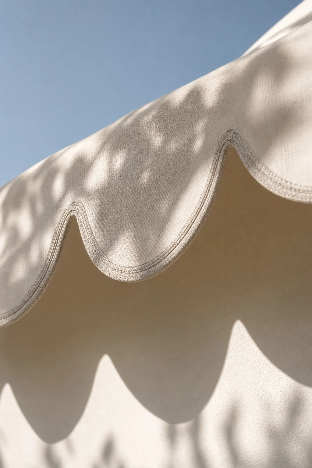 Rhythmic shade structures in the finished dining terrace