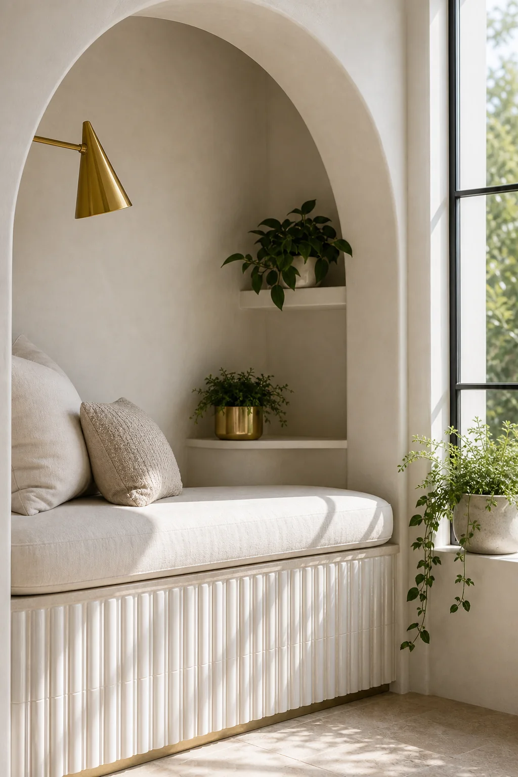 Shaping the Architectural Shell in the finished sunroom plant nook