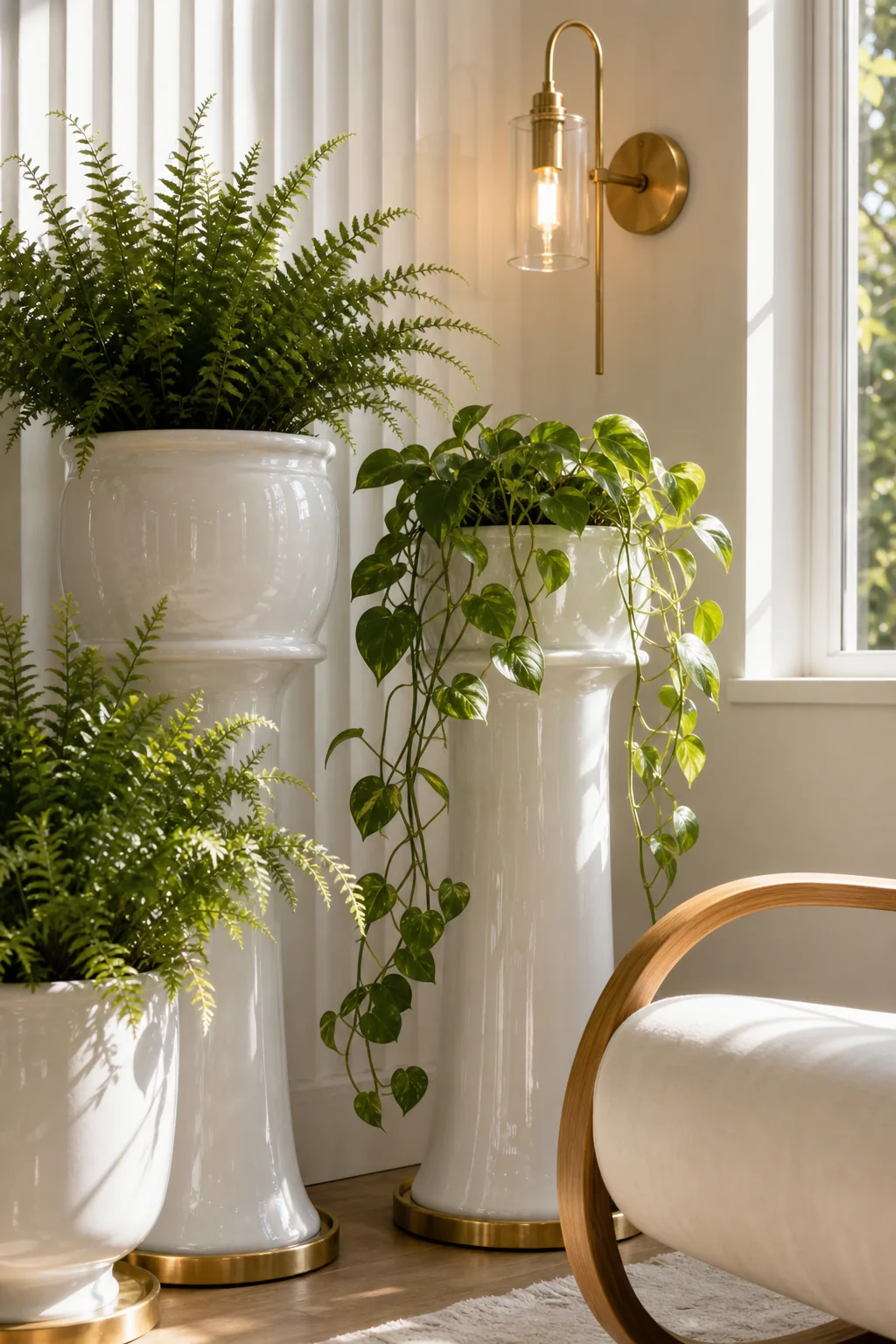 Mirroring the ceramic body in the finished indoor plant corner