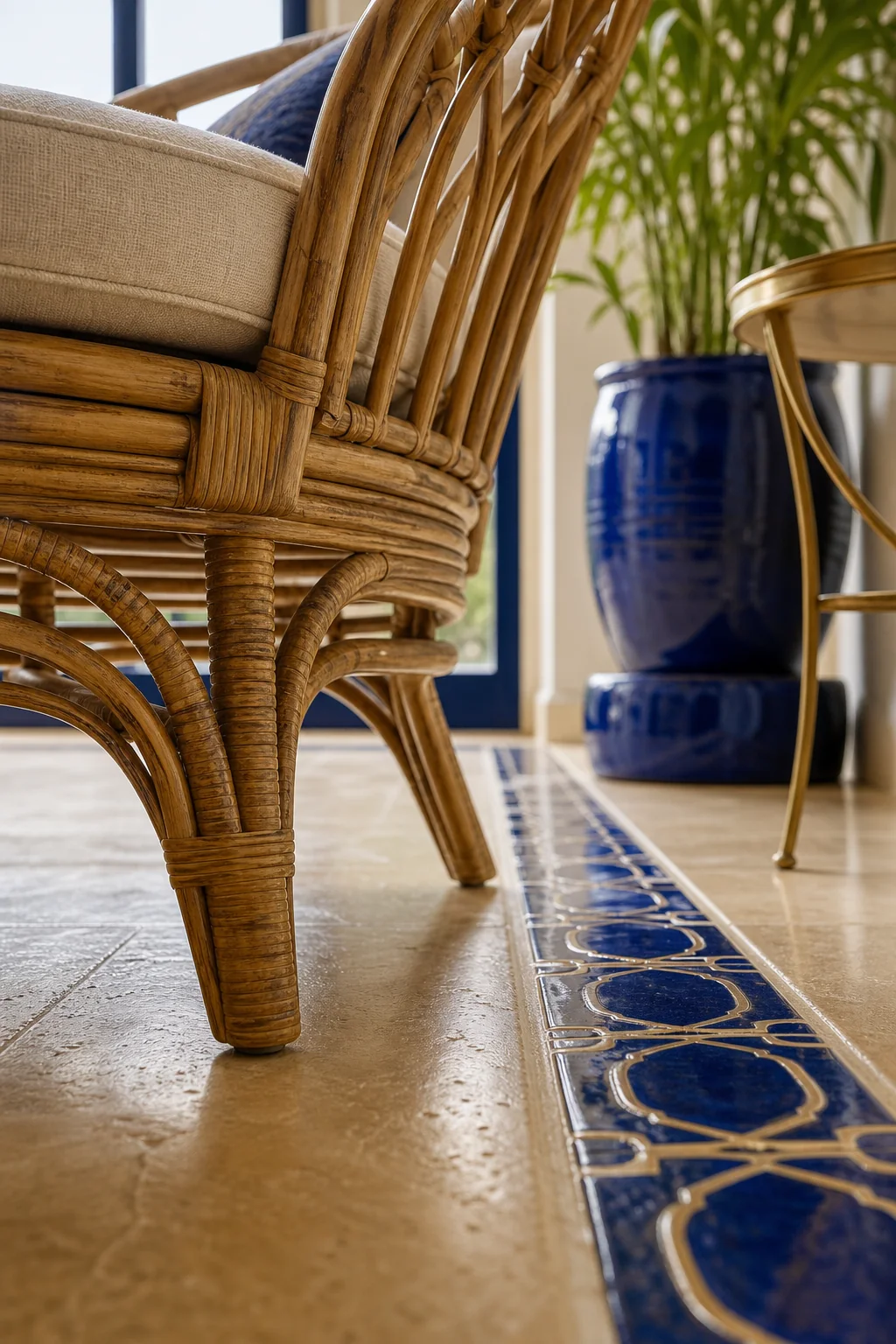 Grounding the Jewel Tones in the finished indoor sunroom