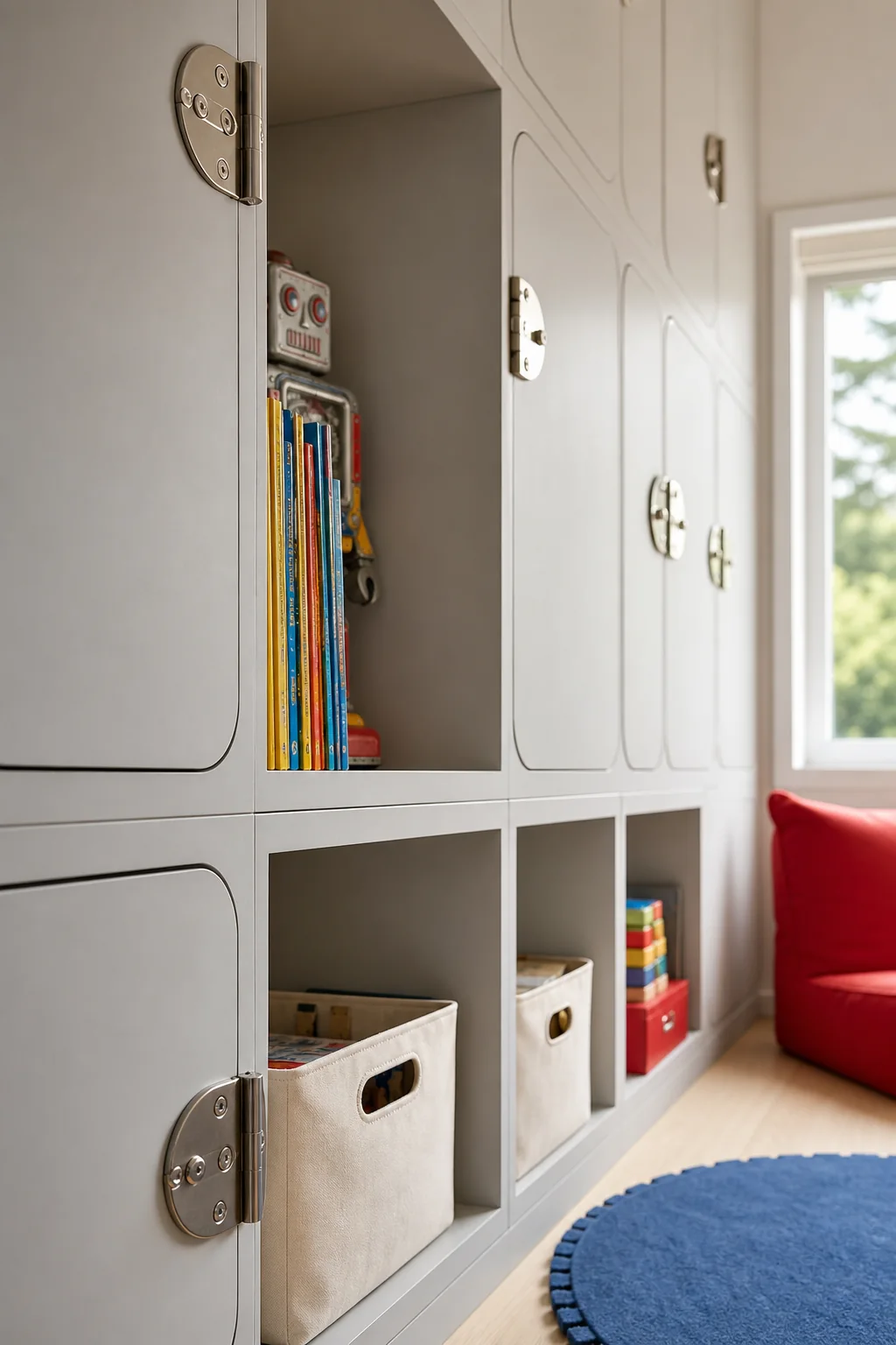 Exposing the mechanical joints in the finished kids playroom