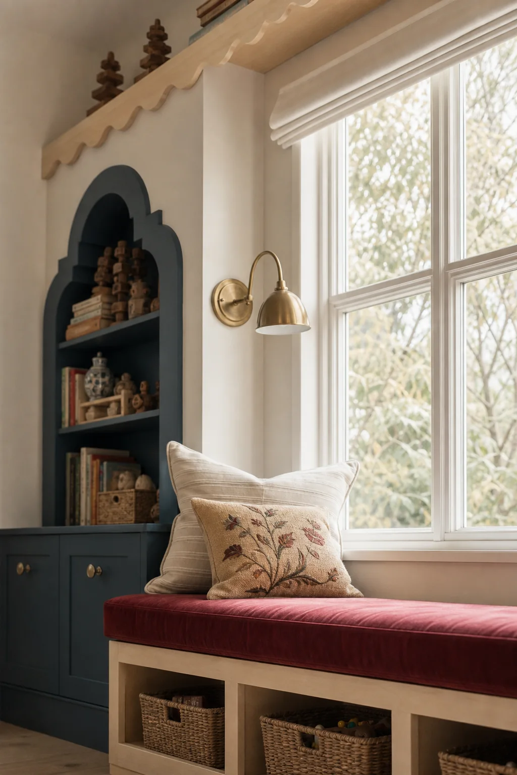 Tactile softness without visual weight in the finished kids playroom