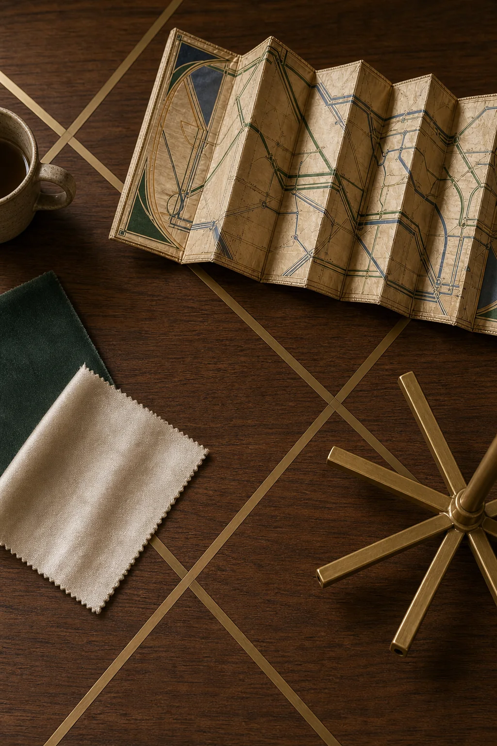 Intersecting paths and art-deco geometry in the finished attic bedroom