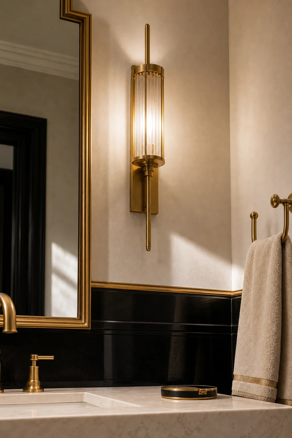 Introducing Powdered Softness in the finished powder room