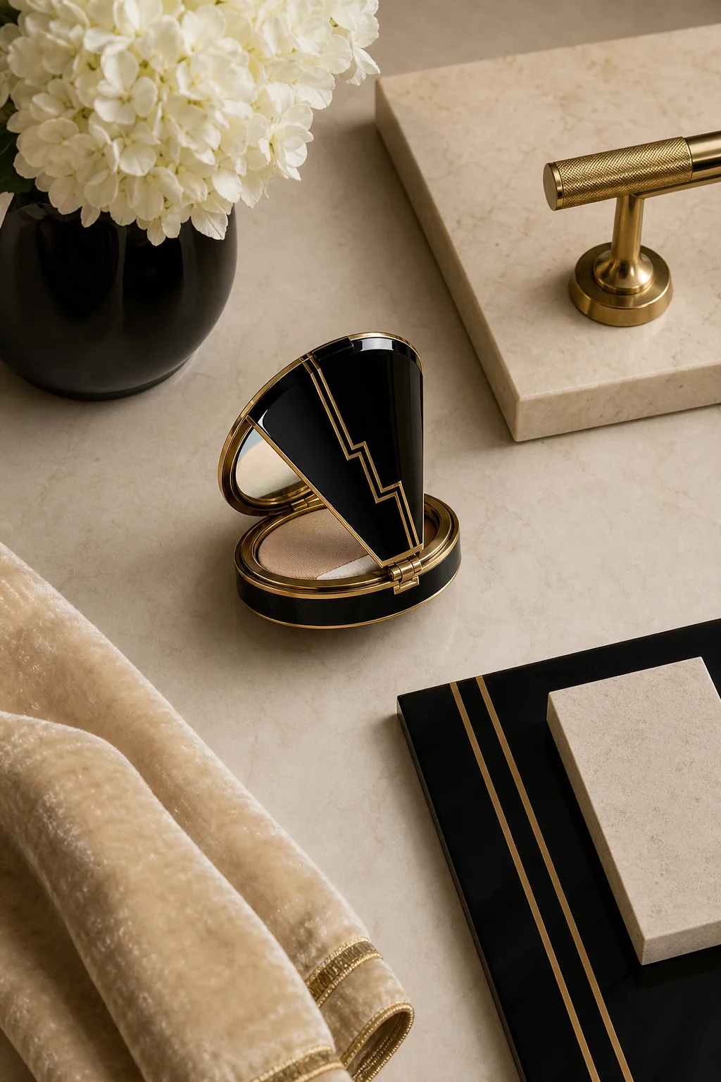 Framing with Stepped Symmetry in the finished powder room