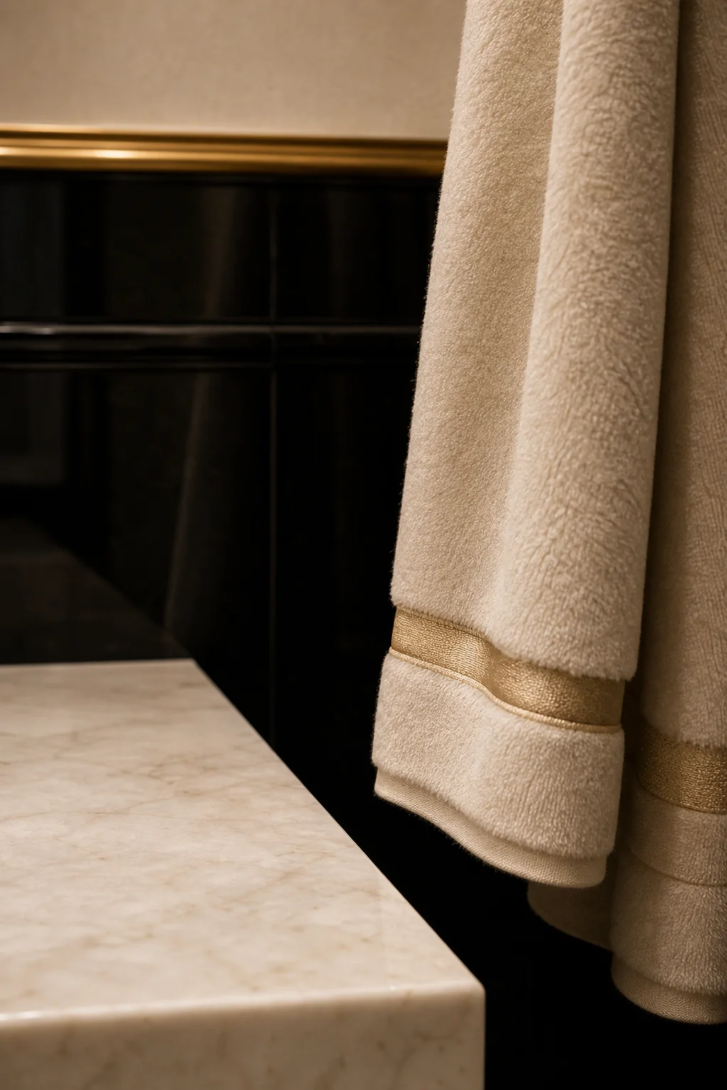Tactile Relief in the finished powder room