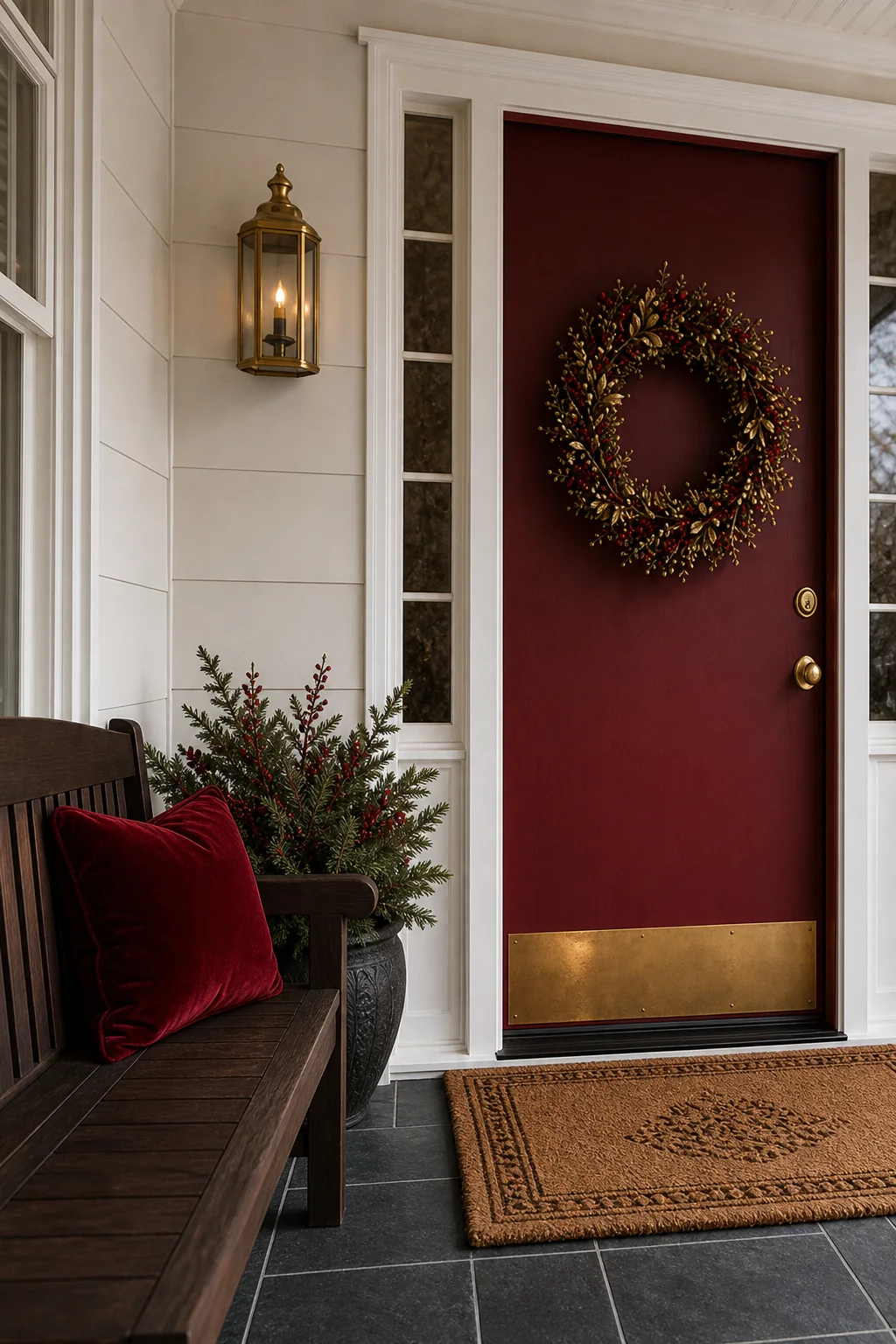 Anchoring with a light-absorbing field in the finished covered front porch