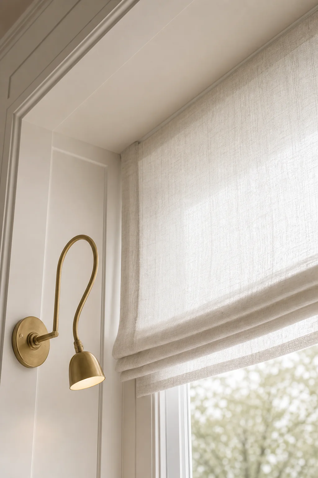 Filtering light through a weeping canopy in the finished window reading nook