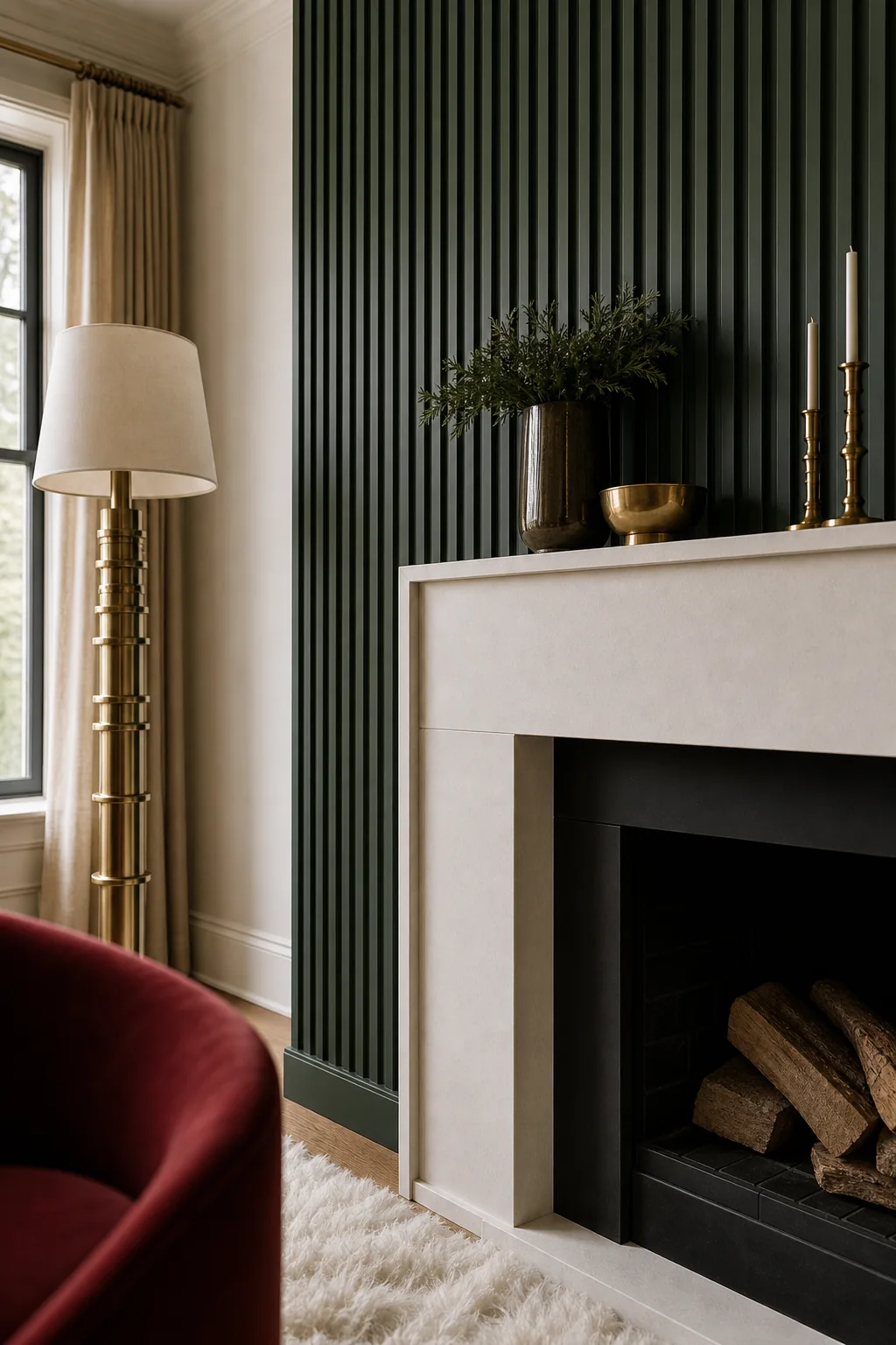 Establishing rigid verticality in the finished living room