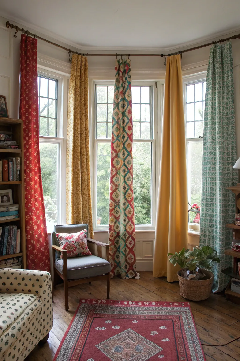 Chic Curtain Ideas for a Trio of Windows in a Row