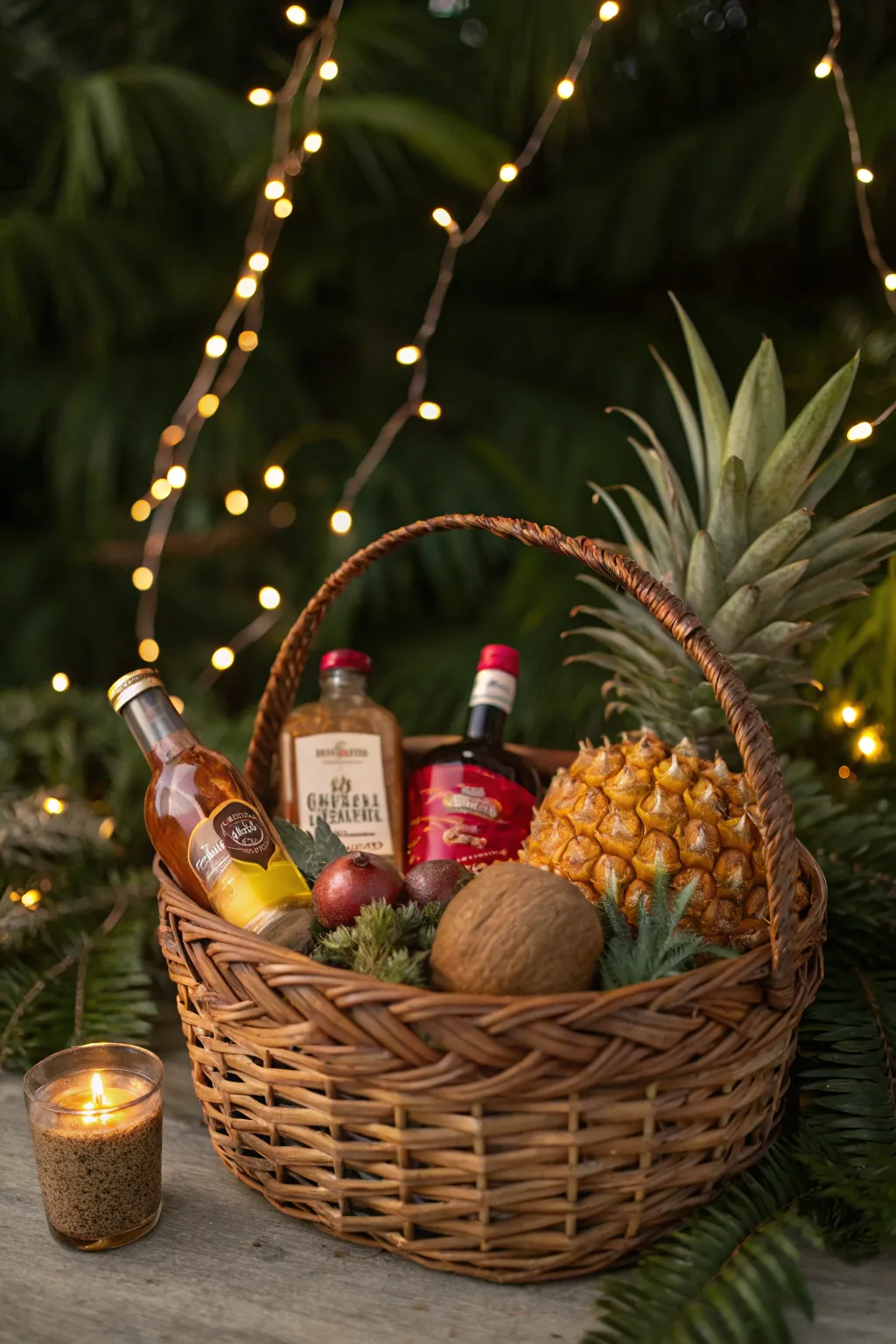 Thoughtful Christmas Liquor Basket Idea
