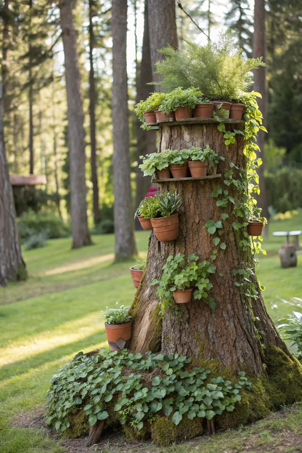 Decorating Outdoor Tree Stumps: Fresh Ideas