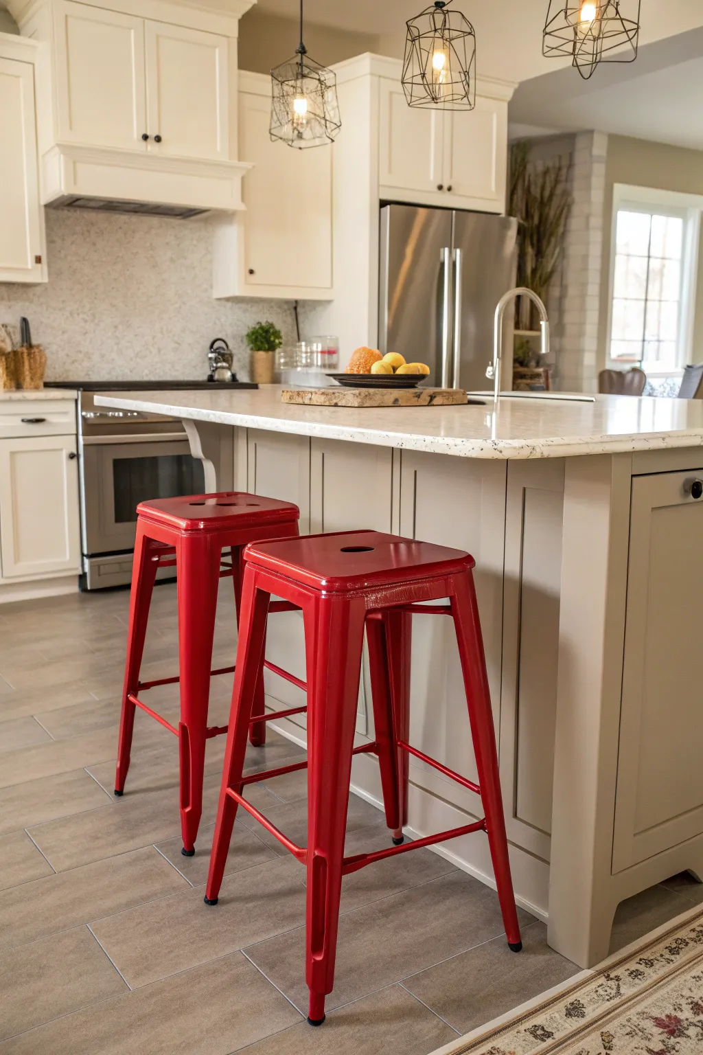 Cozy Red & Grey Designs for Small Kitchens