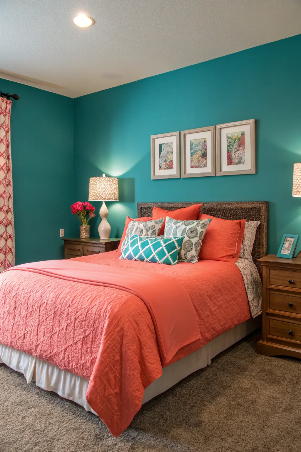 Inspired Bedroom Ideas Featuring Teal and Coral Tones