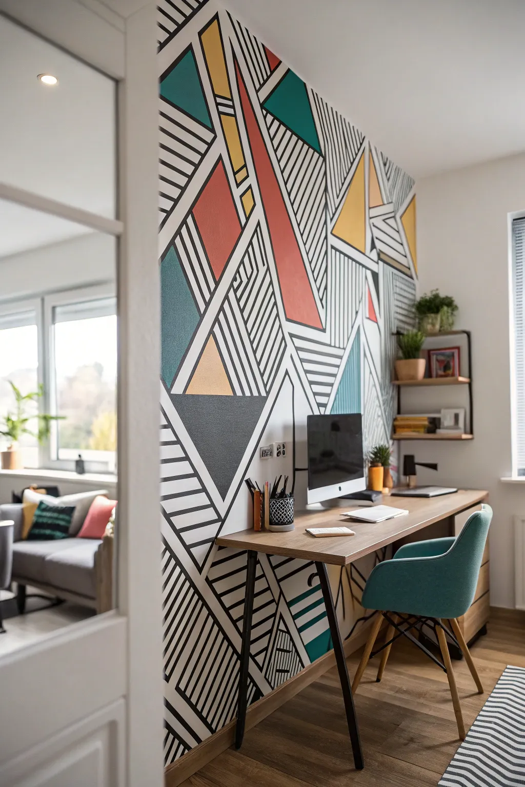 Fresh Ideas for Decorating with Abstract Mural Wallpaper