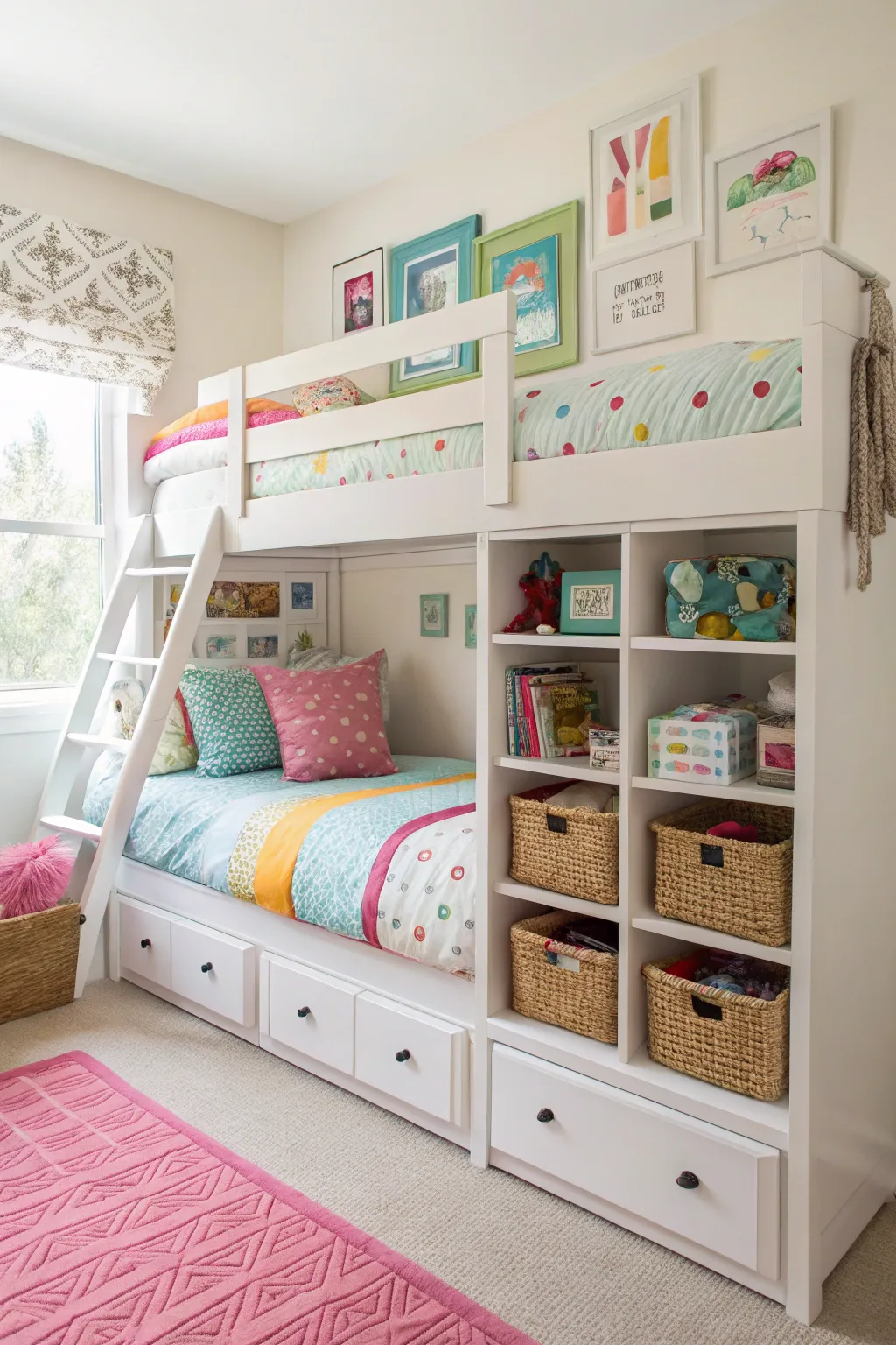 Unique Bunk Beds with Desk Features for Girls’ Bedrooms