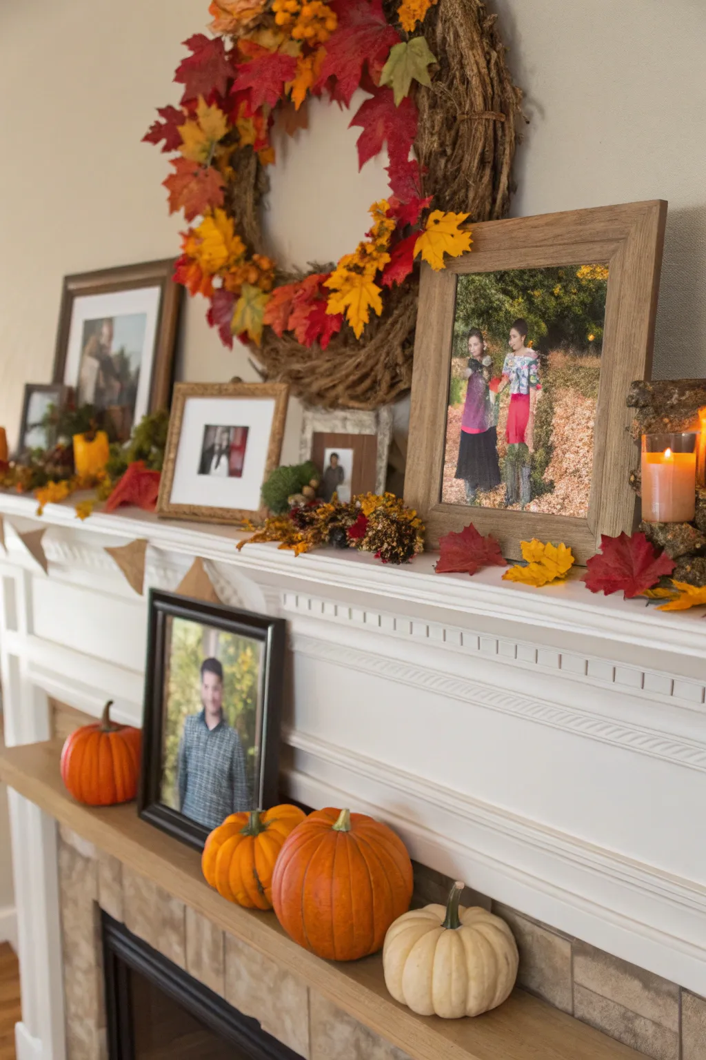 Quick and Easy Simple Fall Mantel Decor