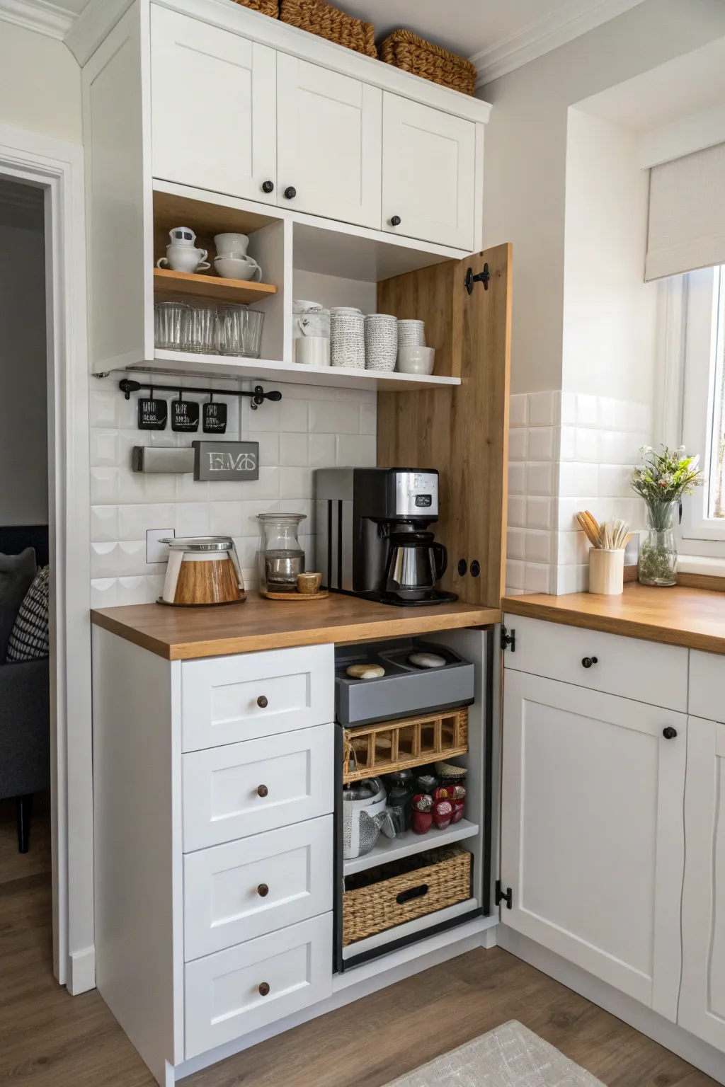 Fresh Cabinet Coffee Bar Ideas