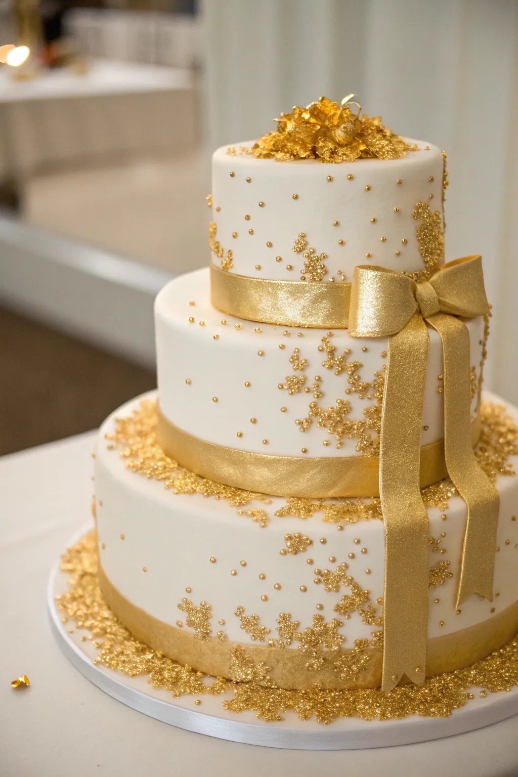 Creative Wedding Decor Ideas in White and Gold