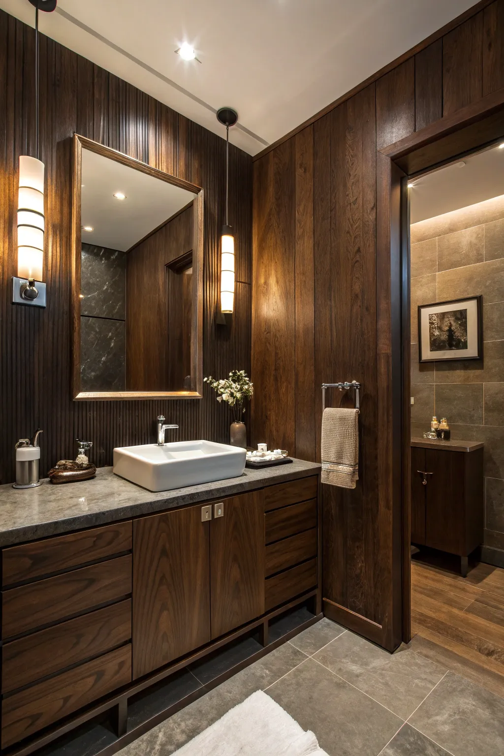 Eye-Catching Bathroom Wood Wall Ideas