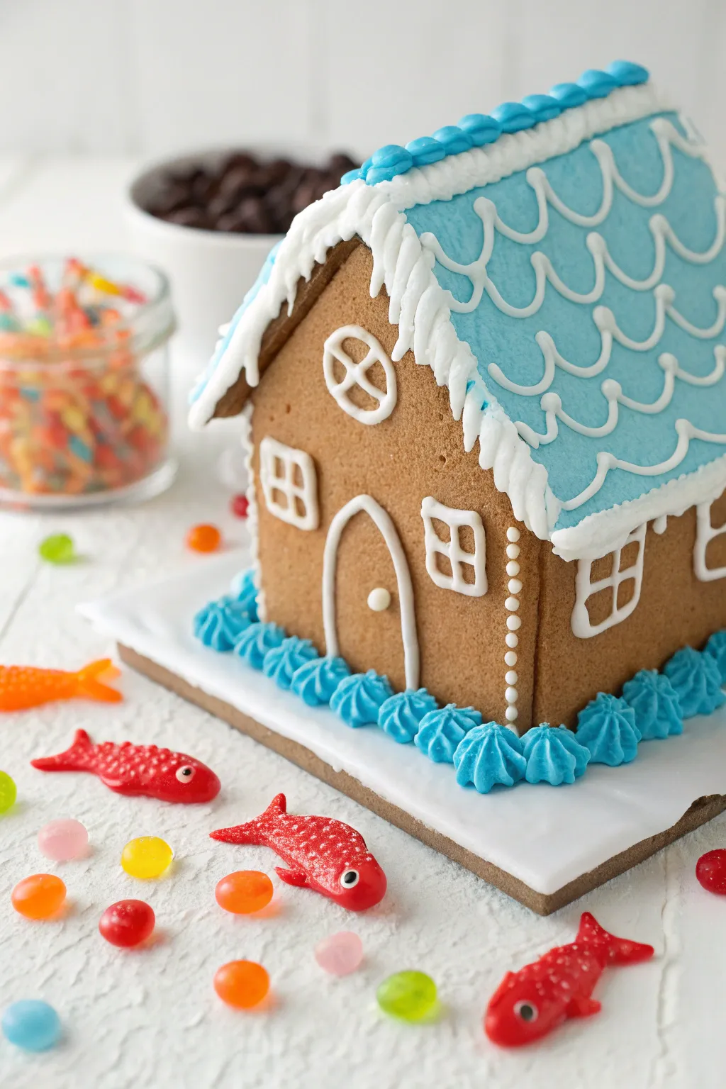 Clever Beach-Themed Gingerbread House Ideas