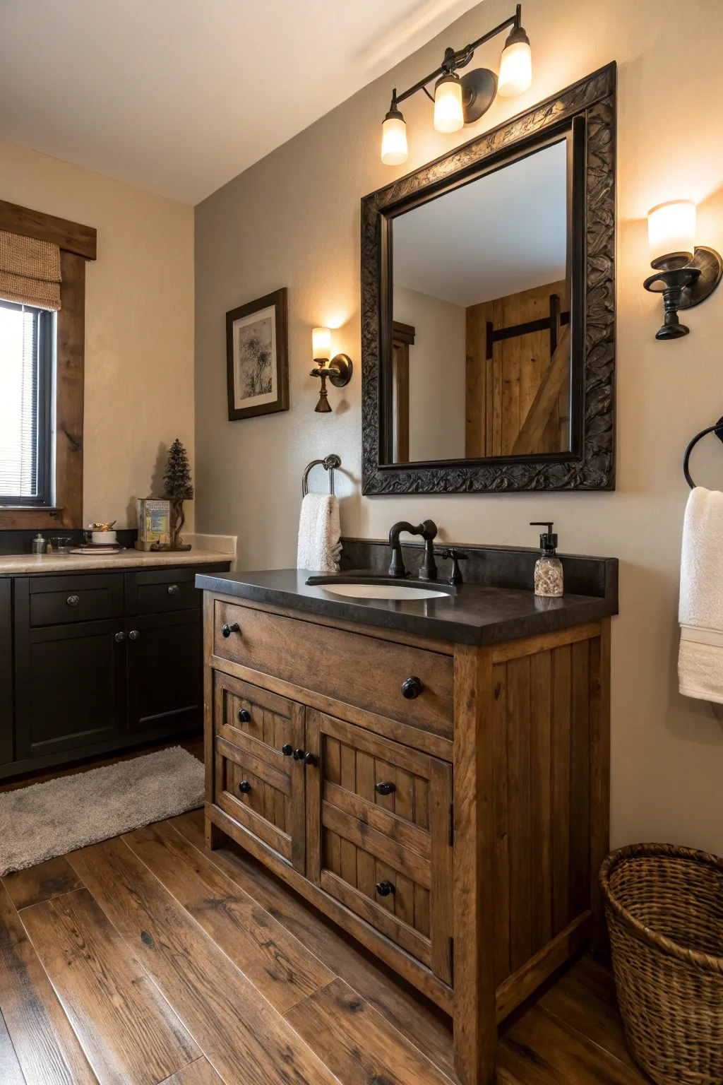 Stylish Modern Rustic Ideas for Petite Bathrooms