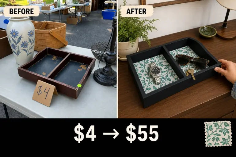 valet tray fabric makeover