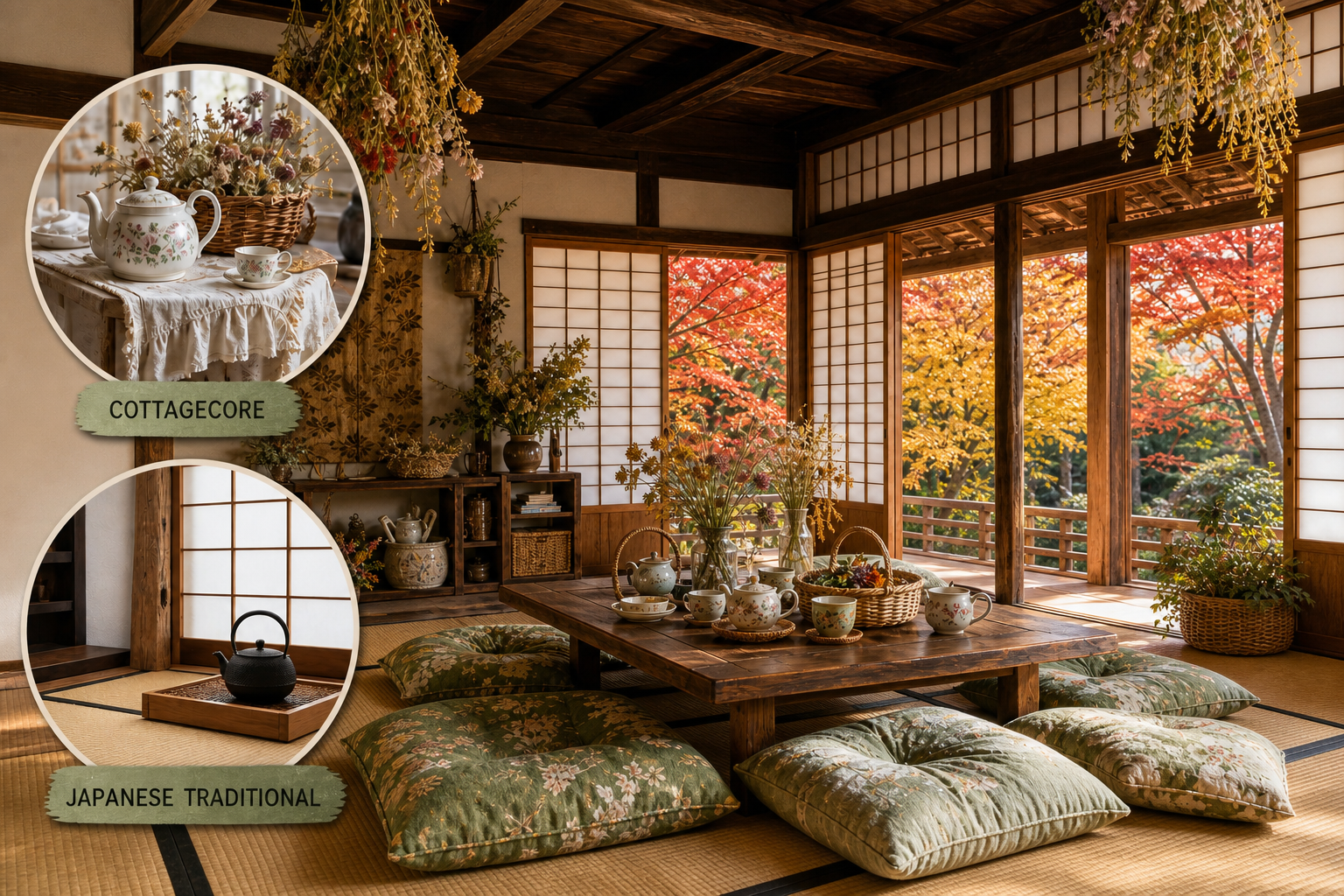cottagecore japanese traditional living room