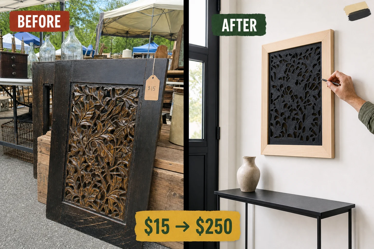 wood panel tambour diy makeover