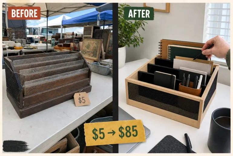 desk organizer epoxy makeover