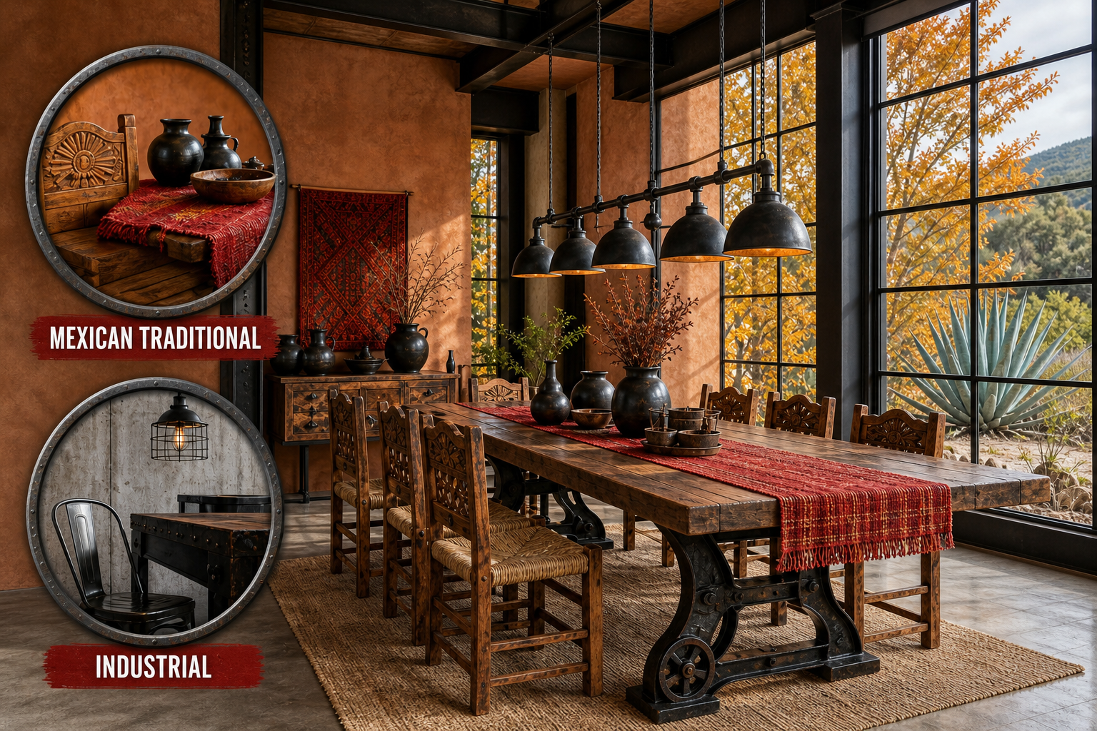 mexican industrial dining room
