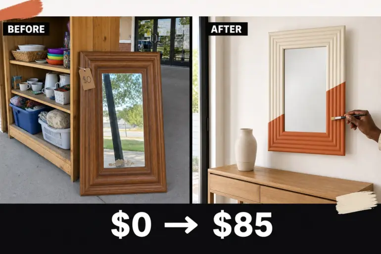 wall mirror color block flip