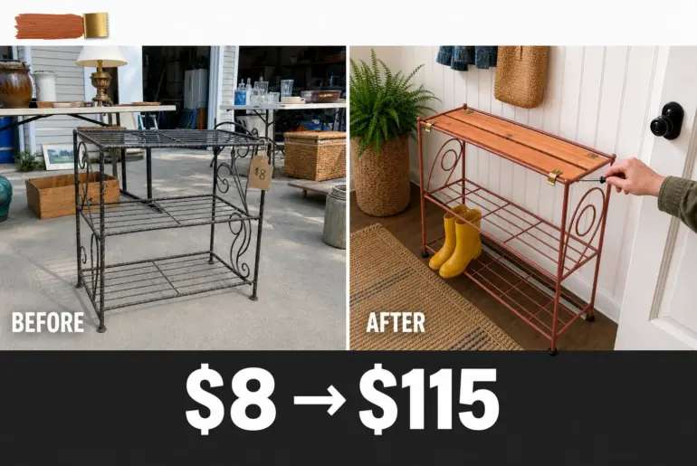 wrought iron rack makeover