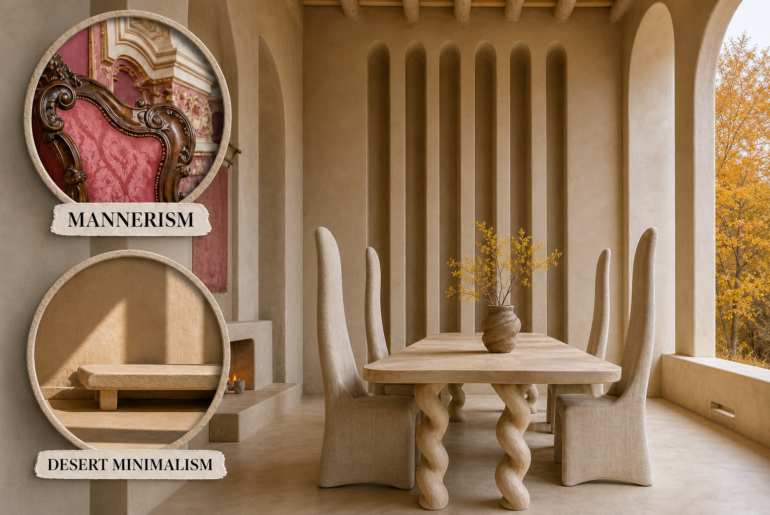 mannerist desert minimalist dining room