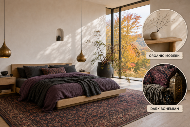 organic dark boho bedroom