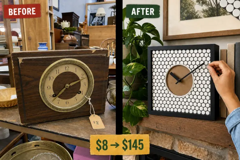 mantel clock tile inlay