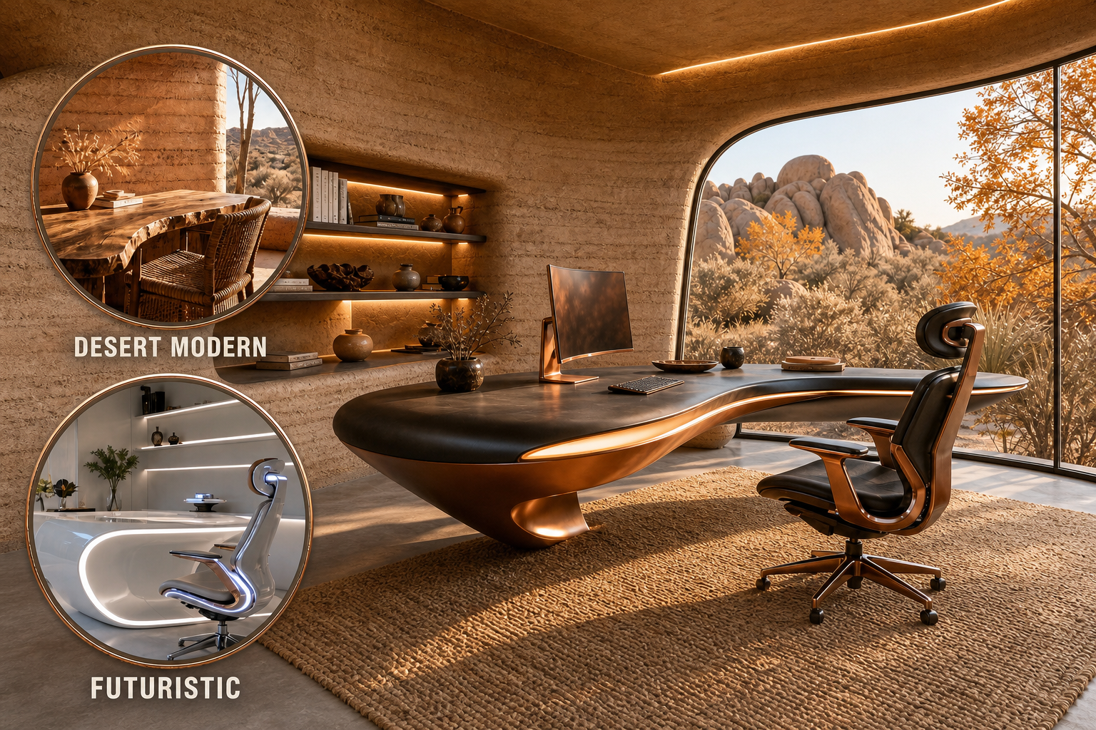 desert futuristic home office