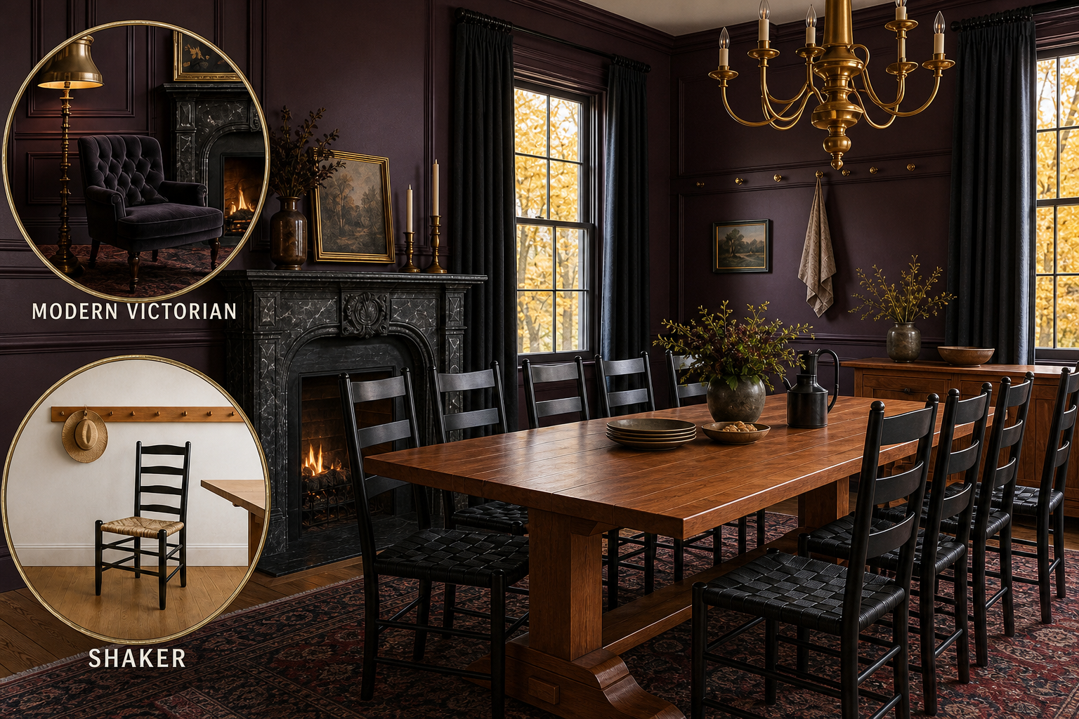 modern victorian shaker dining room