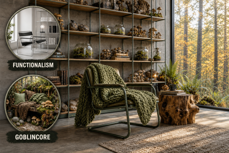 functionalist goblincore reading nook