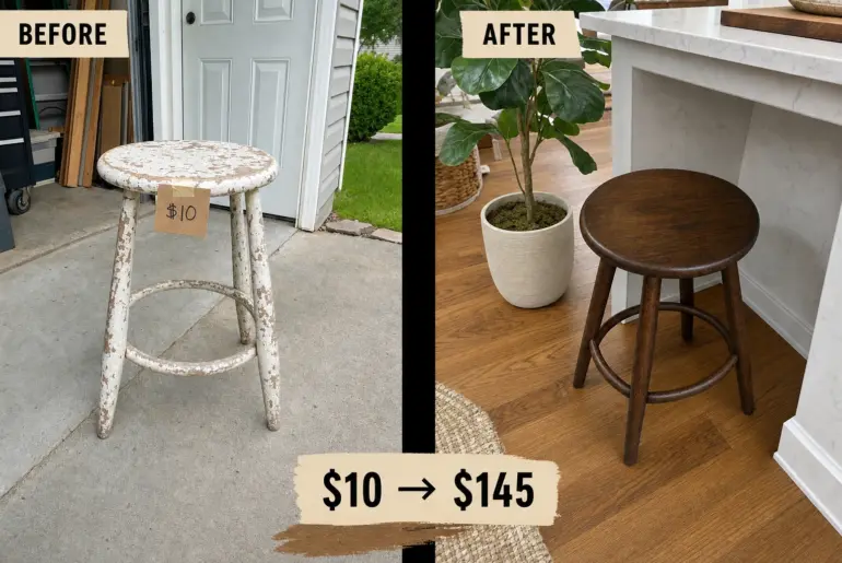 counter stool rustic makeover