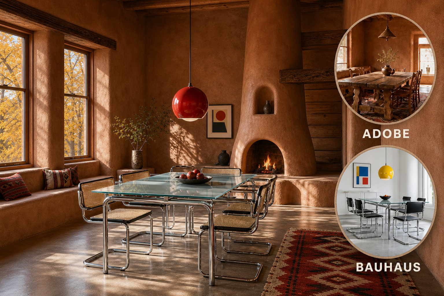 adobe bauhaus dining room
