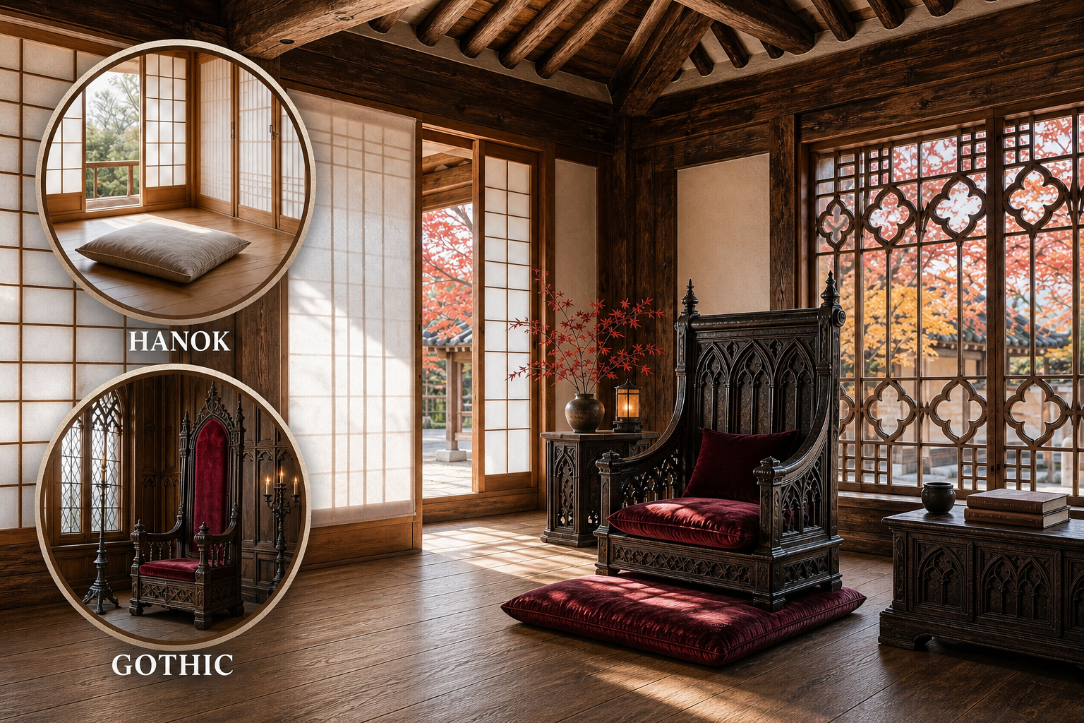 hanok gothic reading nook