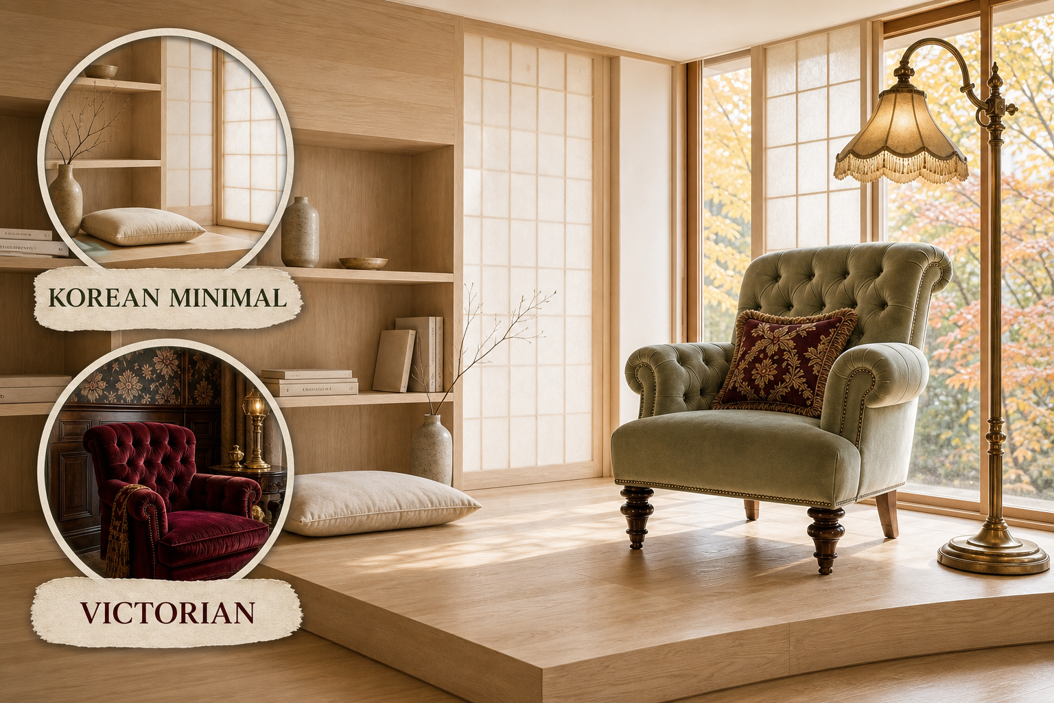 korean victorian reading nook